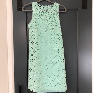 J.crew scalloped teal dress